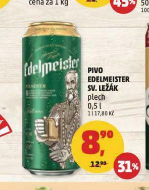 Penny Market Pivo edelmeister světlý ležák nabídka