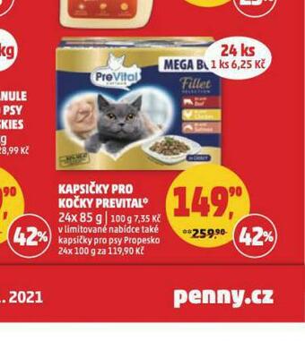 Penny Market Prevital kapsička pro kočky nabídka