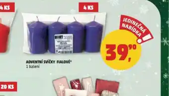 Penny Market Adventní svíčky fialové nabídka