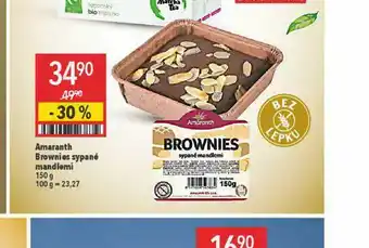Amarath brownies sypané mandlemi