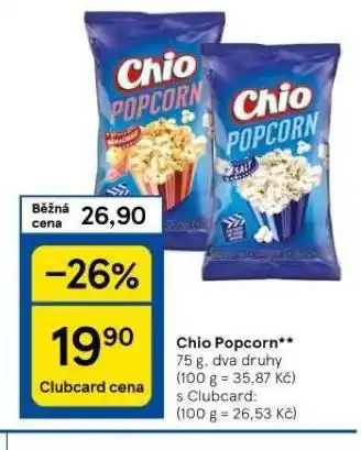 Tesco Chio popcorn nabídka