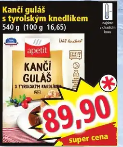 Norma Kančí guláš s tyrolským knedlíkem nabídka