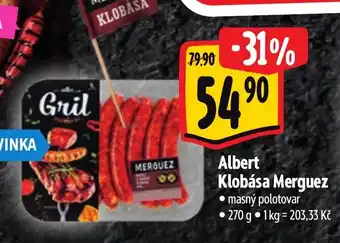 Albert Albert Klobása Merguez nabídka