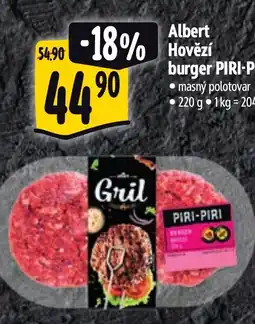 Albert Albert Hovězí burger PIRI-PIRI nabídka