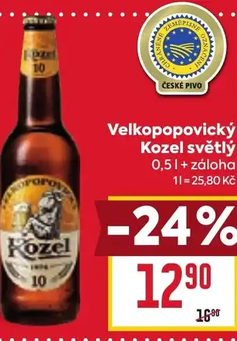 Billa Velkopopovický Kozel světlý 0,5L nabídka