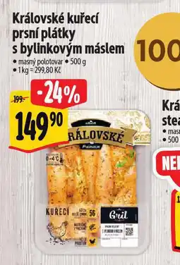 Albert Královské kuřecí prsní plátky s bylinkovým máslem nabídka