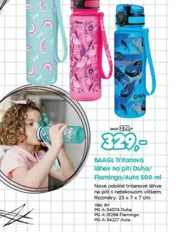 BAAGL Tritanová láhev na pití Duha/ Flamingo/Auta 500 ml