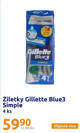 Action Žiletky Gillette Blue3 Simple nabídka