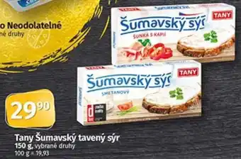 COOP TIP Tany Šumavský tavený sýr nabídka