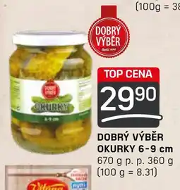 Flop DOBRÝ VÝBĚR OKURKY 6-9 cm nabídka