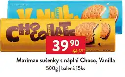 Qanto Maximax sušenky s náplní Choco, Vanilla nabídka