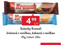Qanto Sušenky Kremali krémové s vanilkou, kakaové s vanilkou nabídka
