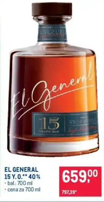 Makro EL GENERAL 15 Y.O. 40% nabídka