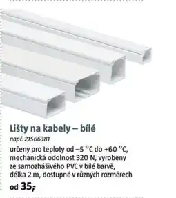 Bauhaus Lišty na kabely - bílé nabídka