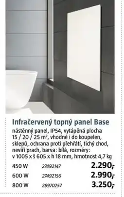 Bauhaus Infračervený topný panel Base nabídka