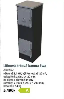 Bauhaus Litinová krbová kamna Ewa nabídka