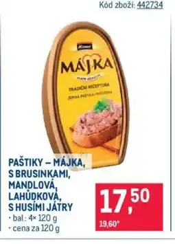 Makro PAŠTIKY - MÁJKA, S BRUSINKAMI, MANDLOVÁ, LAHŮDKOVÁ, S HUSÍMI JÁTRY nabídka