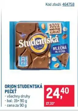 Makro ORION STUDENTSKÁ PEČEŤ nabídka