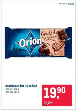 Makro ORION ČOKOLÁDA NA VAŘENÍ nabídka