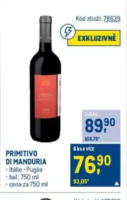 Makro PRIMITIVO DI MANDURIA nabídka