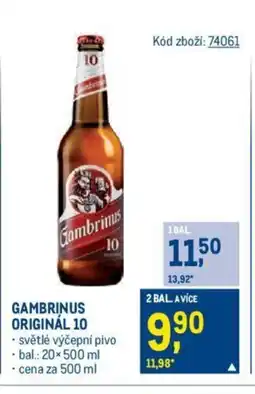 Makro GAMBRINUS ORIGINÁL 10 nabídka