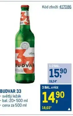 Makro BUDVAR 33 nabídka