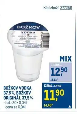 Makro BOŽKOV VODKA 37,5%, BOŽKOV ORIGINÁL 37,5% nabídka