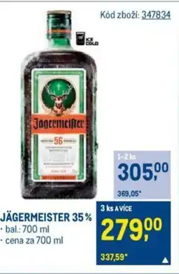 Makro JÄGERMEISTER 35% nabídka