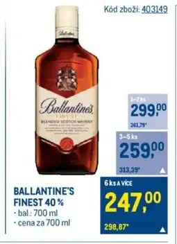 Makro BALLANTINE'S FINEST 40% nabídka