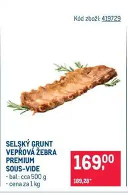Makro SELSKÝ GRUNT VEPŘOVÁ ŽEBRA PREMIUM SOUS-VIDE nabídka