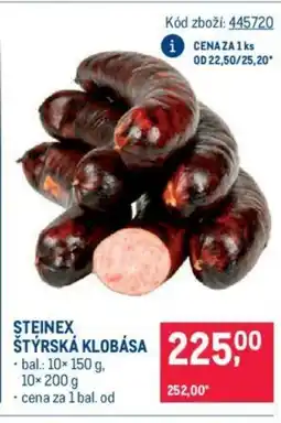 Makro STEINEX ŠTÝRSKÁ KLOBÁSA nabídka