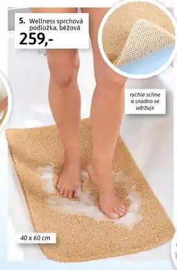 Wellness sprchová podložka, béžová