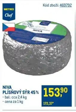 Makro NIVA PLÍSŇOVÝ SÝR 45% nabídka