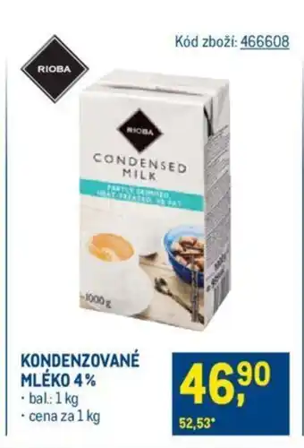 Makro KONDENZOVANÉ MLÉKO 4% nabídka