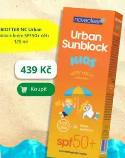 BIOTTER NC Urban Sunblock krém SPF50+ děti