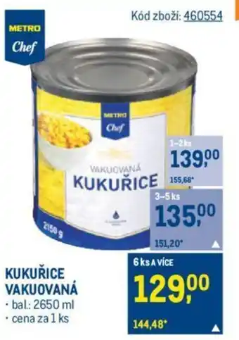 Makro KUKUŘICE VAKUOVANÁ nabídka