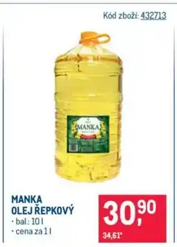 Makro MANKA OLEJ ŘEPKOVÝ nabídka