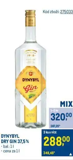 Makro DYNYBYL DRY GIN 37.5% nabídka
