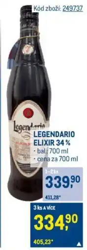 Makro LEGENDARIO ELIXIR 34% nabídka