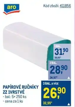 Makro PAPÍROVÉ RUČNÍKY ZZ 1VRSTVÉ nabídka