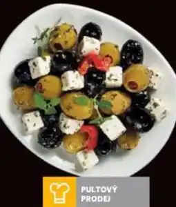 Kaufland PERLA Míchané olivy se sýrem/ Červené papriky plněné sýrem nabídka