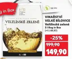 VINAŘSTVÍ VELKÉ BÍLOVICE Veltlínské zelené 3 l. Bag in Box
