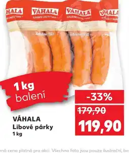 Kaufland VÁHALA Libové párky 1 kg nabídka