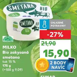 Kaufland MILKO Bio zakysaná smetana nabídka