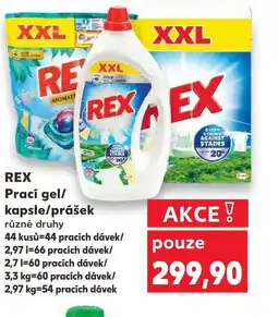 Kaufland REX Prací gel/ kapsle/prášek nabídka