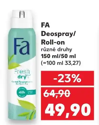 Kaufland FA Deospray/ Roll-on nabídka