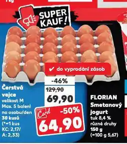 Kaufland Čerstvá vejce m 30 ks nabídka
