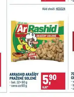 Makro Arrashid arašídy pražené solené nabídka