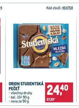 Makro Orion studentská pečeť nabídka