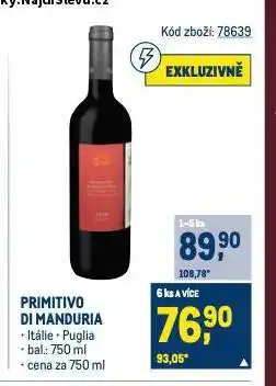 Makro Primitivo di manduria nabídka